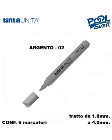 TINTA UNITA MARCATORE ART MARKER P.MEDIA ARGENTO 02 [6PZ]