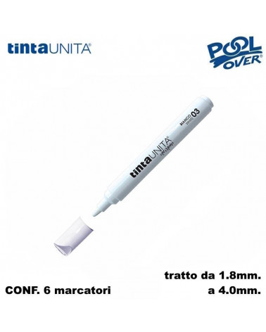 TINTA UNITA MARCATORE ART MARKER P.MEDIA BIANCO 03 [6PZ]