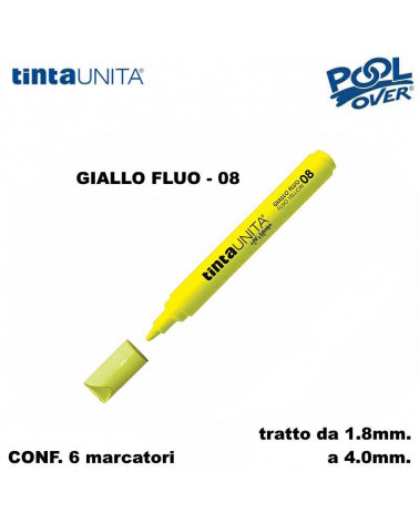 TINTA UNITA MARCATORE ART MARKER P.MEDIA GIALLO FLUO 08 [6PZ]
