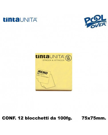 TINTA UNITA MEMO DESK FOGLI RIPOSIZIONABILI 75x75 100fg.GIALLO[12PZ]