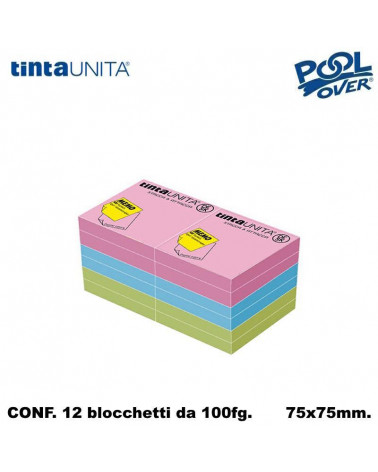 TINTA UNITA MEMO DESK FOGLI RIPOSIZIONABILI 75x75 100fg.PASTEL[12PZ]