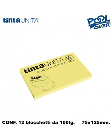 TINTA UNITA MEMO DESK FOGLI RIPOSIZIONABILI 75x125 100fg.GIALLO[12PZ