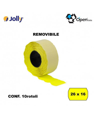 JOLLY ETICHETTE PER PREZZATRICE  26X16-GIALLO REMOVIBILE [10PZ]