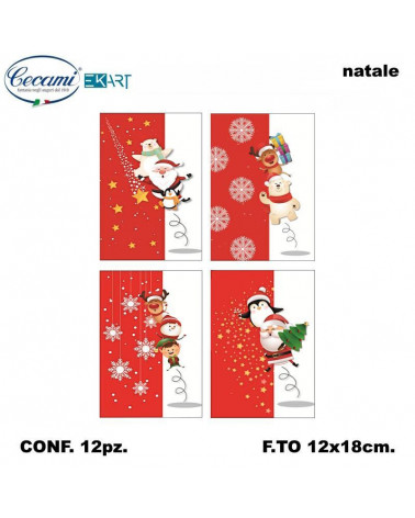 CECAMI BIGLIETTI BUON NATALE UMORISTICO 50156BN [12PZ]