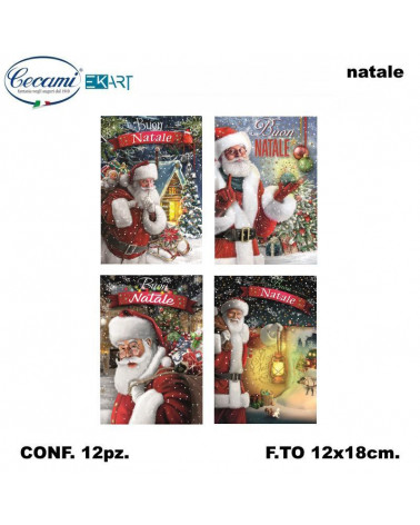 CECAMI BIGLIETTI BUON NATALE BABBO NATALE 50132BN [12PZ]