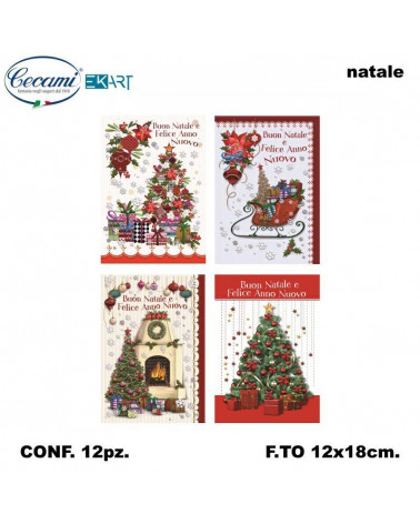CECAMI BIGLIETTI BUON NATALE PATCHWORK 50153BN [12PZ]