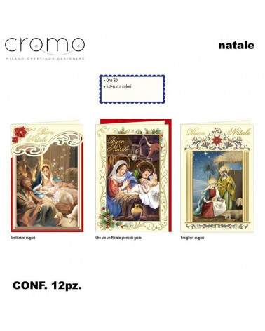 CROMO BIGLIETTI NATALE NATIVITA' NT.8537 [12PZ]