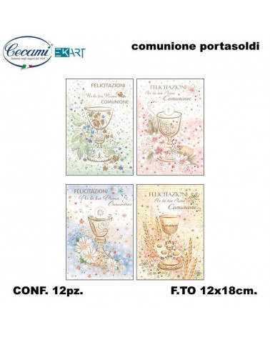 CECAMI BIGLIETTI COMUNIONE PORTASOLDI 10204 [12PZ]