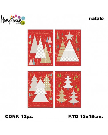 MARPIMAR BIGLIETTI BUON NATALE C/APPLICAZIONI 20ABN11 [12PZ]