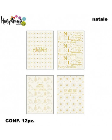 MARPIMAR BIGLIETTI BUON NATALE C/RILIEVO 21ABN06 [12PZ]
