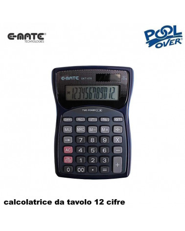 E-MATE CALCOLATRICE DA TAVOLO POOL DKT476 51133 12 CIFRE