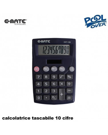 E-MATE CALCOLATRICE TASCABILE POOL DKT189 51116 10 CIFRE