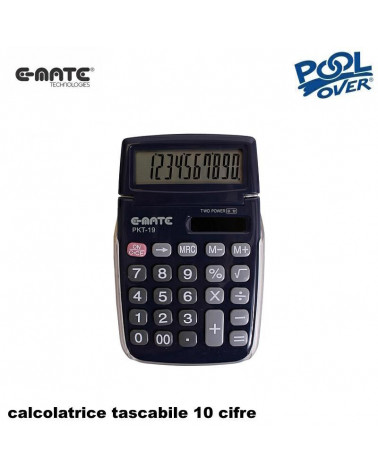E-MATE CALCOLATRICE TASCABILE POOL PKT19C 49603-96037 10 CIFRE