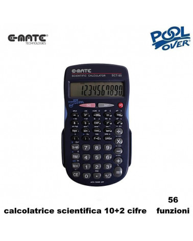 E-MATE CALCOLATRICE SCIENTIFICA POOL SCT95 96722 10+2 CIFRE 56 FUNZ.
