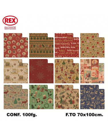 REX CARTA REGALO NATURA 100FG.NATALE
