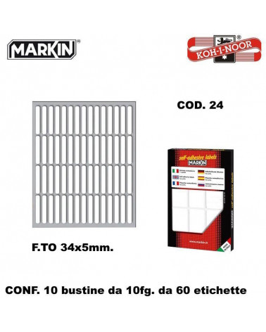 MARKIN ETICHETTE ADESIVE 10CF. 10FG. COD.24 34X5