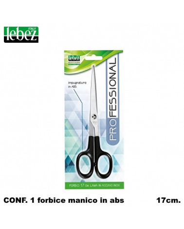 LEBEZ FORBICE ACCIAIO 17CM.LEBEZ MANICO PLASTICA