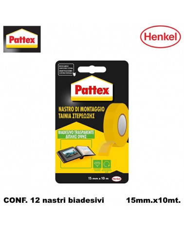 PATTEX NASTRO BIADESIVO 15X10 12PZ.