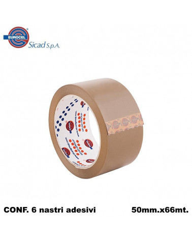 EUROCEL NASTRO ADESIVO 50X66 AVANA [6PZ]