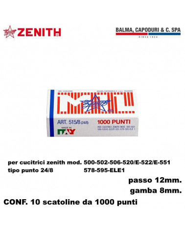 ZENITH PUNTI 515/8 1000P. PER CUCITRICE-24/8 [10PZ]