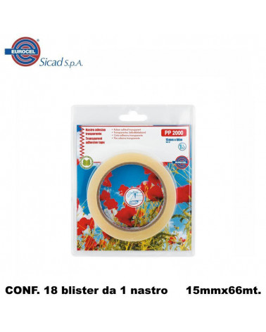 EUROCEL NASTRO ADESIVO 15X66 18 BLISTER 1PZ.