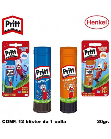 PRITT STICK COLORATI L.EDITION 20GR.12 BLISTER 1PZ.