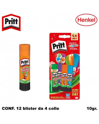 PRITT COLLA STICK FUN COLORS 10GR. 12BL. 4PZ. 2776968