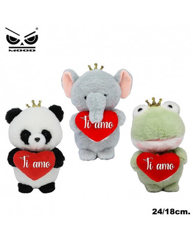 MOOD PELOUCHE ANIMALE CORONA CON CUORE TI AMO VT336