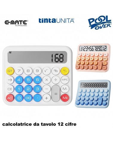 E-MATE TINTA UNITA CALCOLATRICE DA TAVOLO POP