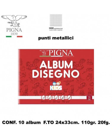PIGNA ALBUM 24X33 20FG. DISEGNO-5MM [10PZ]