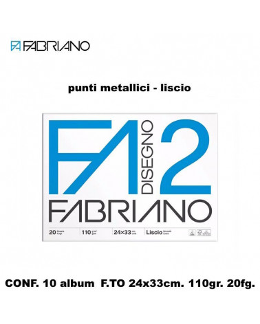 FABRIANO ALBUM F2 24X33 20 FG.DISEGNO LISCIO[10PZ]