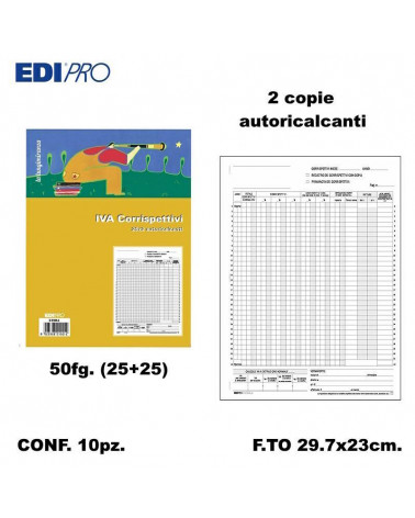 EDIPRO REGISTRO CORRISPETTIVI A4 24 MESI E2102A [10PZ]