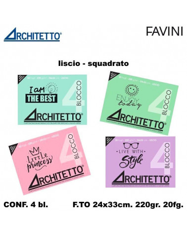 ARCHITETTO BLOCCO PASTEL 24X33 C/MARGINE 49857 [4PZ]