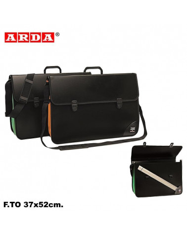 ARDA VALIGETTA CON SOFFIETTO E TRACOLLA NERA 37x52cm.