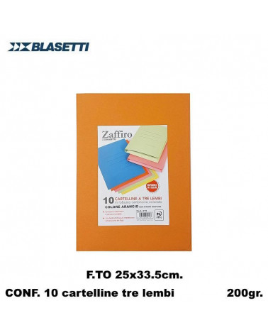 BLASETTI CARTELLE 3 LEMBI ZAFFIRO ARANCIO 0415 [10PZ]