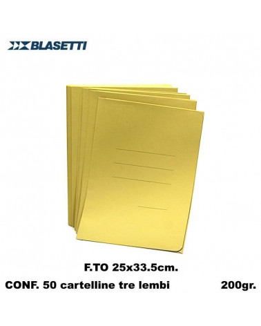 BLASETTI CARTELLE 3 LEMBI ZAFFIRO  GIALLO 0622 [50PZ]