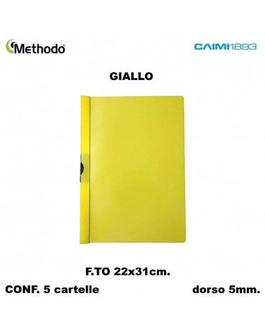 METHODO CARTELLE CON CLIP CAIMI GIALLO[5PZ]