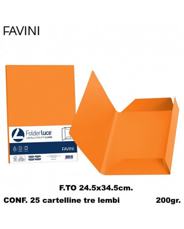 FAVINI CARTELLE 3 LEMBI ARANCIO [25PZ]