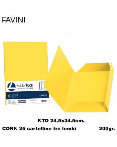 FAVINI CARTELLE 3 LEMBI GIALLO [25PZ]