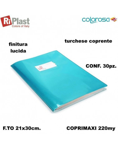 RI PLAST COPRIMAXI A4 GREEN LINE COLOROSA TURCHESE [30PZ]