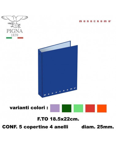 MONOCROMO COPERTINA A5  4 ANELLI [5PZ]