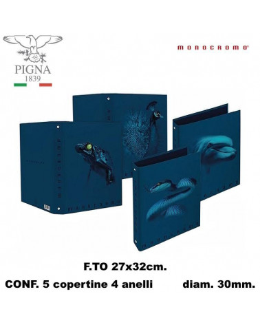 MONOCROMO COPERTINA FANTASIA BLUE-4 ANELLI [5PZ]