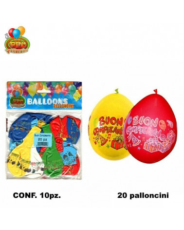 PALLONCINI 20PZ. BUON COMPLEANNO [10CF]
