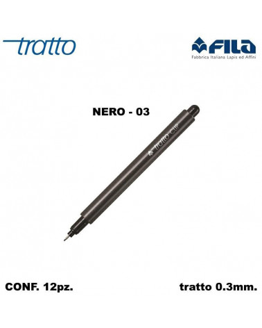 TRATTO MARCATORE CLIP  NERO-FILA [12PZ]