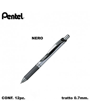 PENTEL ROLLER ENERGEL SCATTO 07 12PZ. NERO