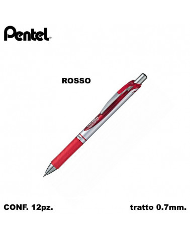 PENTEL ROLLER ENERGEL SCATTO 07 12PZ. ROSSO