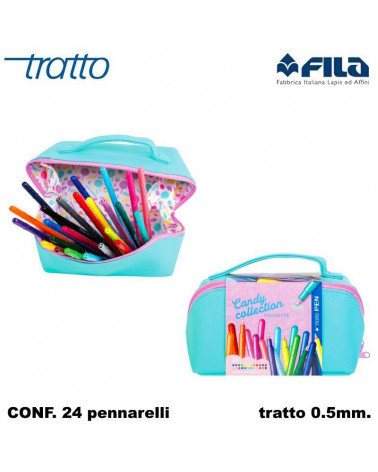 TRATTO MARCATORE PEN CANDY COLLECTION POCHETTE 24 colori