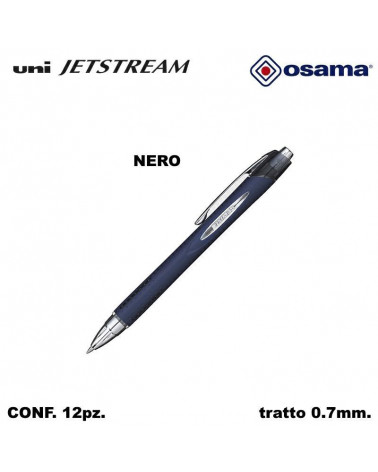 OSAMA ROLLER UNI JETSTREAM 0.7 12PZ. NERO-SCATTO