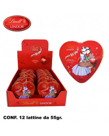 LINDT CUORI LATTINA 55gr.12pz.