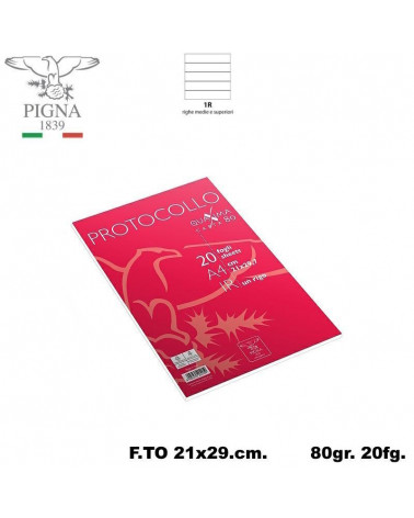 PIGNA PROTOCOLLO 80GR.A4 20FG. 1R